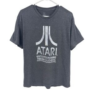 Atari Entertainment‎ Technologies Graphic T-Shirt Charcoal Grey Retro Gaming Tee